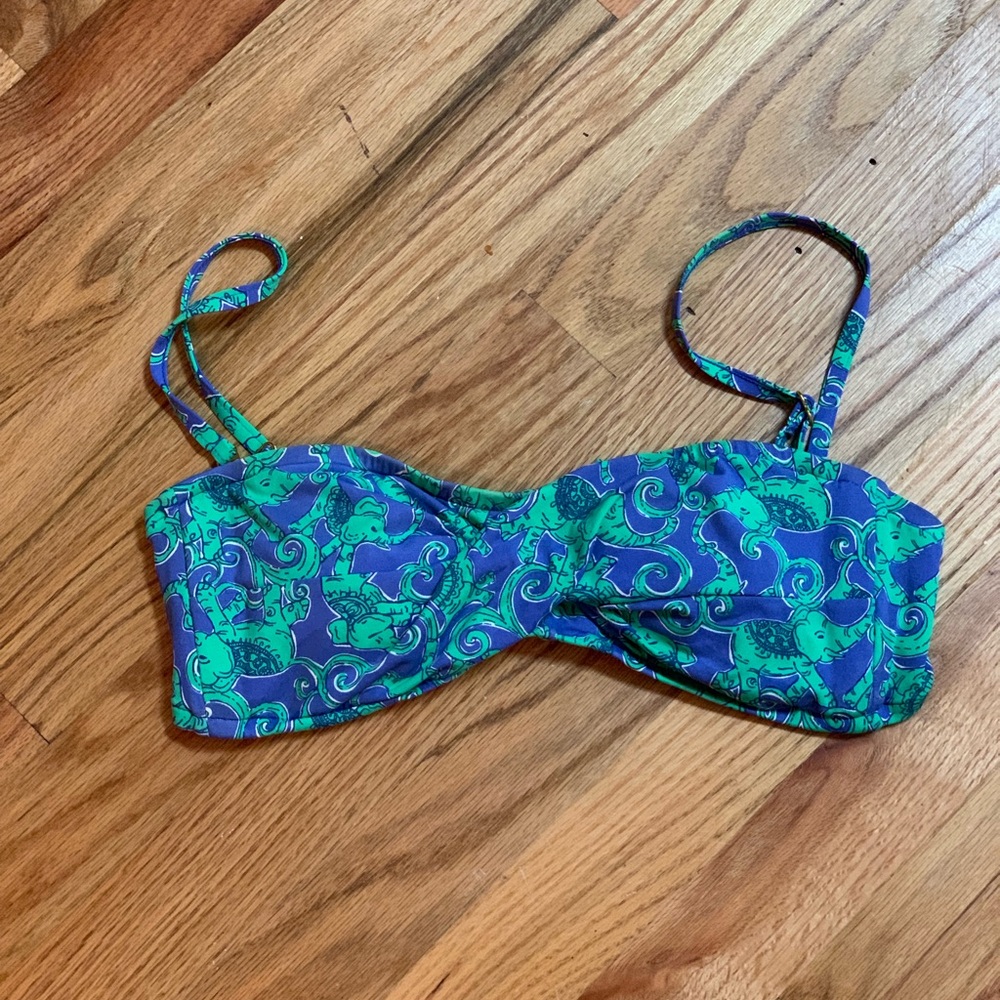 Lilly Pulitzer Bikini Top Loopy Elephant Print